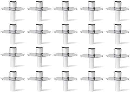 Novaliv 20x Kerzenhalter Flaschenhals Silber I Metall Kerzenständer Flaschenaufsatz Flaschenkerzenhalter Stabkerzen Kerzenhalter Weinflasche Stabkerzenhalter Bottle Holder Glasflasche Kerzenhalter
