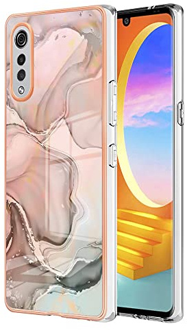 TIANYUE Hülle für LG Velvet 4G/5G/G9 Velvet, Ultra dünn Weich TPU Silikon Handyhülle Schutzhülle für LG Velvet 4G/5G/G9 Velvet-Roségold