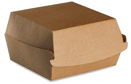 100 Burger-Boxen aus Kraftpapier, braun, 15 x 14,5 x 7 cm