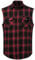 Iris Sprite Chemise décontractée à Carreaux sans Manches en Flanelle boutonnée pour Homme, Coupe Ample avec Poche, Rouge -A112, XXL