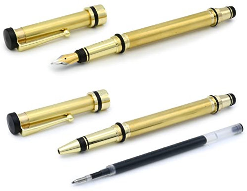 Rotur Fountain & Rollerball Pen Kit Gold Twin Pack