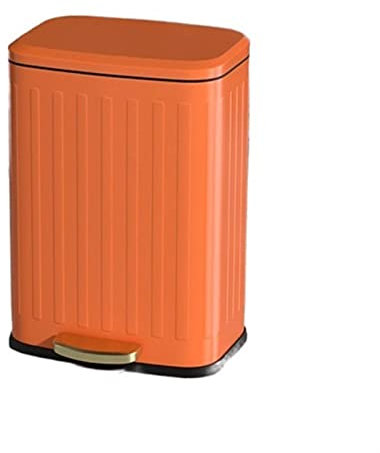 Poubelle 6L/12L Ménage Cuisine Salon Poubelle Grande Capacité Pédale Double Couche Poubelle (Orange 12L)