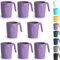 Berglander Tasses à café en plastique violet Set de 8 x 450ml, Gobelets avec poignées, Tasse d’eau réutilisable, Facile à transporter, Idéal pour la maison, Jardin, Pique-, Camping, Extérieur