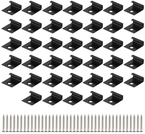 CPROSP 40tlg Anfangs-/Endklammer Edelstahl inkl. Schrauben 4x30mm, WPC Zaun Befestigungs Set, Terrassenclips für WPC/BPC Dielen, Starterclips