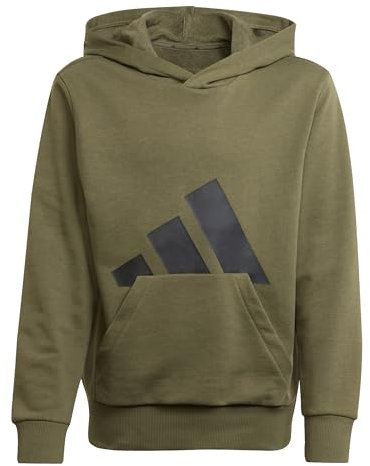 adidas Mixte Enfant Essentials BIG Logo Hoodie, Olive strata/Black, 13-14 Years