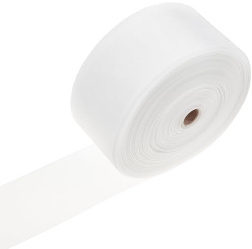 BENECREAT 55 Yards/50m Durchscheinendes Buckram-Band Für Vorhänge, Weißes Überschriftenband, 80mm Einnähstoffe Vorhänge Für Zuhause Zum Nähen von Fenstervorhängen, Bekleidungszubehör