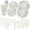 HNH Weihnachtsteller Weihnachtsservietten Weihnachtsbecher 100er-Set Partygeschirr Pappteller Servietten Pappbecher mit Tischdecke Schneeflocke Gold Silber für Weihnachten