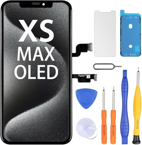 LL TRADER Display für iPhone XS MAX OLED [Nicht LCD] 6.5 Retina FHD Bildschirm Ersatz COF Touch Screen Digitizer mit Reparatur Tool Kits, Bildschirmschutz (Truetone Programmierbar) Neu