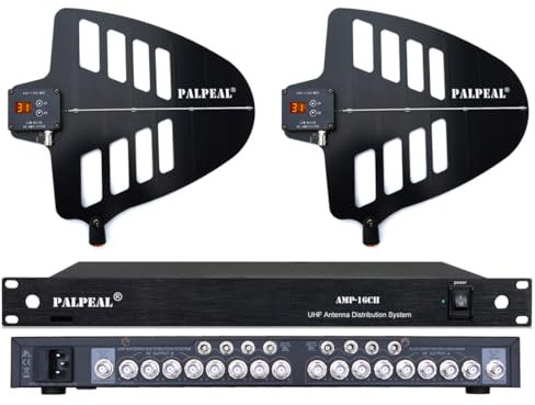 PALPEAL 16 Channels UHF Wireless Antenna Distribution System for Microphone