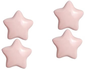 WOONEKY 4stücke Kreative Rosa Keramik Türknöpfe Im Sternen-design Für Schrank Und Möbel Stilvolle Und Langlebige Griffknöpfe Für Zuhause Büro Und Hotel
