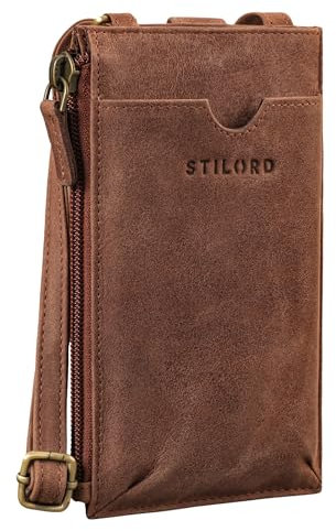 STILORD 'Tali' Small Phone Purse Anti Theft Crossbody Bag Women Passport Holder Travel Wallet Genuine Leather Shoulder Bag, Colour:messina - brown