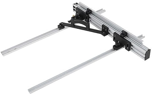 Aluminum Alloy Table Saw Fence Set with Fine Adjustment Knob, Smooth Slide, CNC Processing, Pure Brass, Ergonomic Grip, Tenoning Caliper Design, flip-chip (800mm Electric