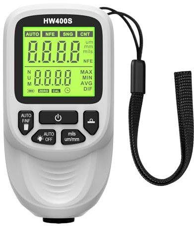 Lackdickenmessgeräte 0–2000 Μm Beschichtungsdickenmessgeräte Lacktiefenmessgeräte Messgerät Mit Hintergrundbeleuchtetem LCD Display Für Fahrzeuge