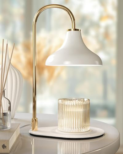 ERSHIXUN White Candle Warmer Lamp with Timer & Dimmer for Scented Jar Candles, Ideal Home Décor Gift for Women, Includes 2 Bulbs