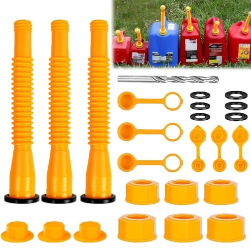 3 Set di Beccucci per Tanica Scalabile Versatori per Tanica di Gas Con Punta Trapano da 8 mm Kit Ugelli Serbatoio Gas Adatto Alla Maggior Parte dei Barattoli da 1/2/5/10 Galloni