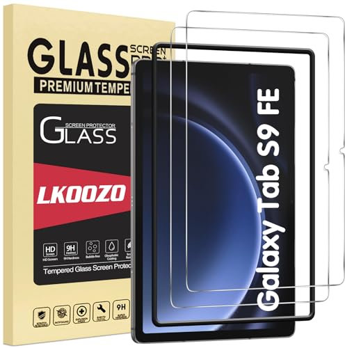 LKOOZO [2 Stück Schutzfolie für Samsung Galaxy Tab S10 FE / S9 FE 10,9 Zoll und Galaxy Tab S9 11 Zoll Panzer Schutz Glas mit Rahmen-Installationshilfe, HD Displayschutzfolie, Kratzfest