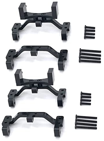 Kznifmk 2X for MN D90 D91 D96 MN99S 1/12 RC Car Upgrade Parts Metal Pull Rod Base Seat & Axle Up Servo Bracket Mount,Black