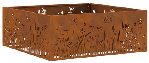 vidaXL Feuerstelle Quadratisch 80x80x30 cm Cortenstahl