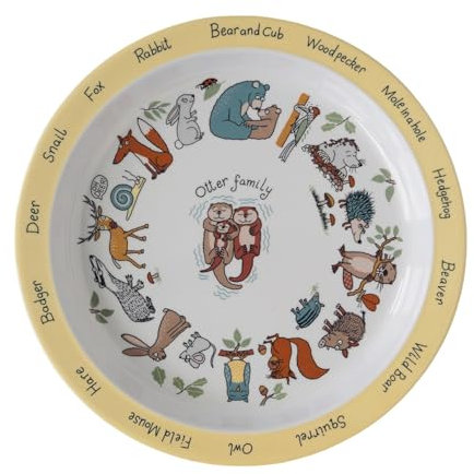 Tyrrell Katz Kids Woodland Themed Plate in Melamine - Dishwasher Safe Children's Outdoor Dining Everyday Tableware - 21.5 cm