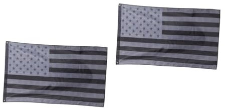 Yardwe 2 Piezas bandera americana bordada bandera americana de la pared de los Estados Unidos americana de tela oxford Nylon Black