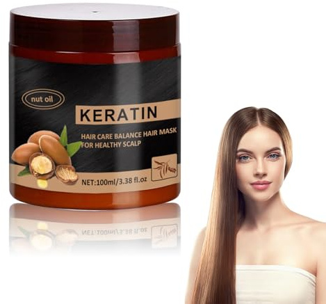 Mascarilla Pelo, Keratin Restore Mask, Repara Y Protege Mascarilla Protectora De Keratina, Tratamiento de Hidratación Profunda, Suavidad y Brillo, Cuidado Intenso y Suavidad, Para Todo Tipo de Pelo