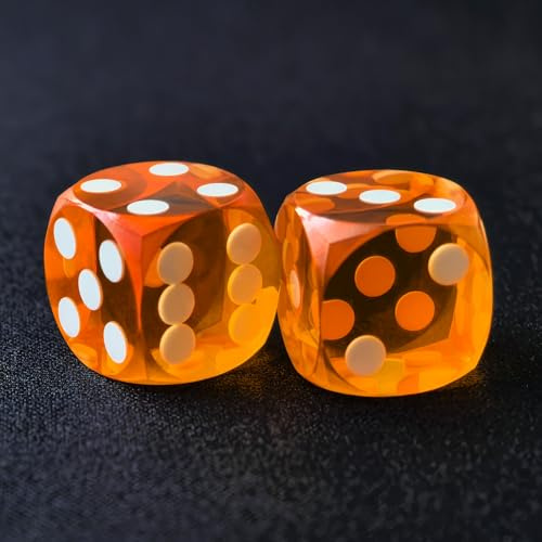Bescon Professionelle Präzisions-Backgammon-Würfel, runde Ecken, in in / 14,3 mm, mit abgeschrägten Ecken, ohne Seriennummer