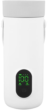 Qudinip Hervidor Eléctrico de Viaje, Caldera de Agua Recargable por USB Portátil de 350 Ml con Batería de 27000 MAh y Control de Temperatura Inteligente, para Acampar Al Aire Libre, (Enchufe europeo)