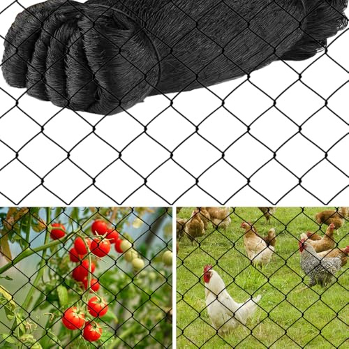 Mineup 15 x 15M Vogelschutznetz, Teichnetz Feinmaschig, Vogelnetze Vogelschutznetz, Schwarz Volierennetz, Engmaschig für Obstbäume, Garten, Balkon oder Teich, Volierennetz (Maschenweite 5 x 5 cm)
