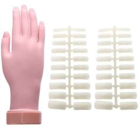 Sewroro Maniküre Übungshand Modell aus Silikon Wiederverwendbar und Leicht für Nageldesign Training