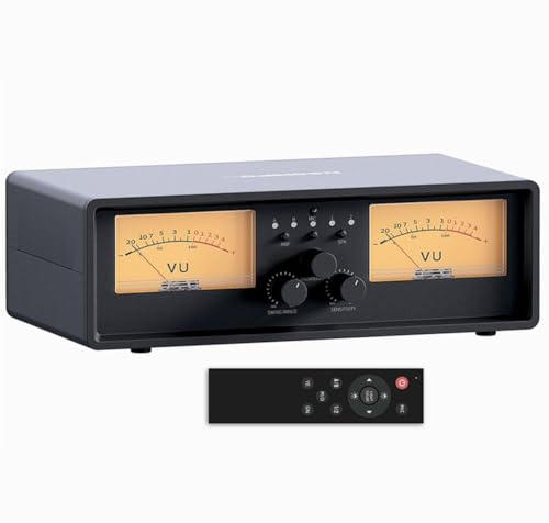 ZYNCUE ET30 Speaker Switcher with Dual VU Meter, 2-in-2 Out Audio Selector for Amplifiers and Speakers, Remote Control, 300W per Channel, Black