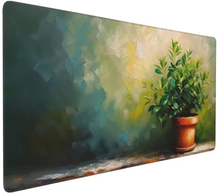 Gaming Mousepad XXL 80x40cm,Anlage Schreibtischunterlage Mousepad Natur mit Vernähte Kanten rutschfeste Gummibasis für Tastatur Maus Verbessert Präzision Geschwindigkeit,Geschenke für Frauen 0E-948