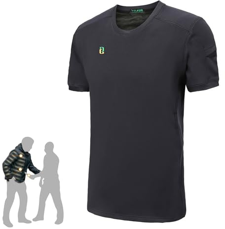 Pounjsd giubbotto antitaglio di Livello 5, gilet anti accoltellamento, Gilet Antipugnalata da Uomo, maglia anti coltello per Uomini e Donne, Maglietta antistrappo antimorso e antipugnalata(S)