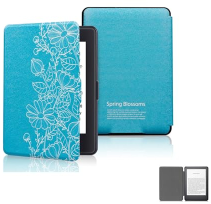 Sakenitly Case fits Kindle Voyage 2014 Release,Model: NM460GZ, 6 inch Case, Ultra Slim PU Cover with Auto Sleep and Wake