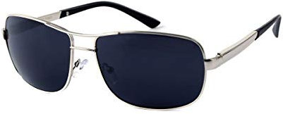 Alsino LOOX Pilotenbrille mit Flexbügel Sonnenbrille Vintage Herren Damen Retro Modell Casablanca 113, Variante wählen:LOOX-113 schwarz silber