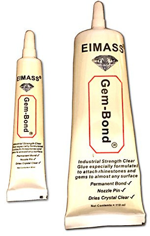 Strasskleber, Gem-Bond ® 110 ml hochwertig, industrietauglich, transparent selbstklebend, Multi-Zweck, mit Nadelpräzision farblos