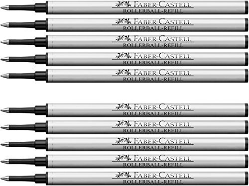 Faber-Castell 148712 - Ersatzmine Tintenroller Basic (10er Pack, schwarz)