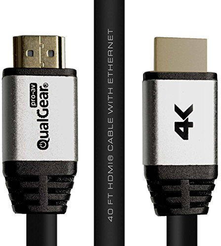 QualGear HDMI 2.0 Cable 40' High Speed HDMI 2.0 Cable with Ethernet 40' - Black (QG-CBL-HD20-40FT)