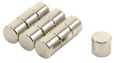 N42 Neodymium Magnet for Engineering, Manufacturing and Technology Applications - 8mm dia x 7.25mm thick - 2.4kg Pull - Pack of 100
