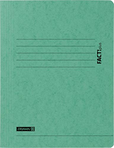 Baier & Schneider Brunnen 102015450, Sammelmappe für A4, Hochwertiger Pressspankarton 375 g/m², 0, 4 mm dick, Fact!Plus, 10 Stück grün