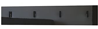 Vladon Wandgarderobe Wandpaneel Garderobenpaneel Linea V2, Made in Germany, in Schwarz Hochglanz