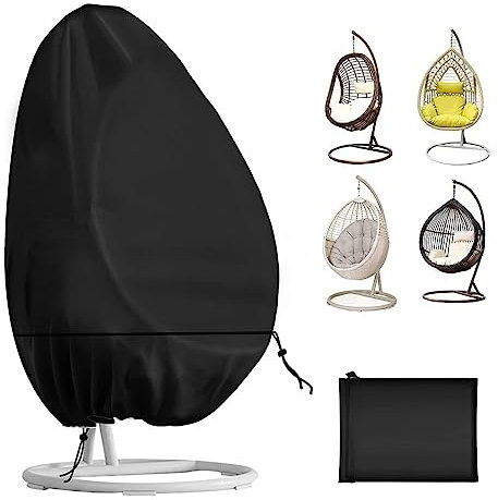 HONCENMAX UPGRADE Patio Hanging Chair Cover - Cocoon Egg Chair Cover - for Rattan Wicker Swing Seat Chair - Waterproof Furniture Protective Cover - for Single Swinging Chair (190 * 115cm)