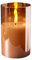 Hochwertige & Edle LED Kerze im Glas - Timer - Realistisch Flackernd - Neuartiges Design (Amber, Höhe: 12,5cm - Ø 7,5cm)