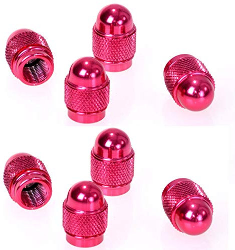 HAC24 8er Set Ventilkappen Aluminium Pink Auto PKW Alu Ventil Kappen Metallventilkappen Ventilzierkappen Ventildeckel