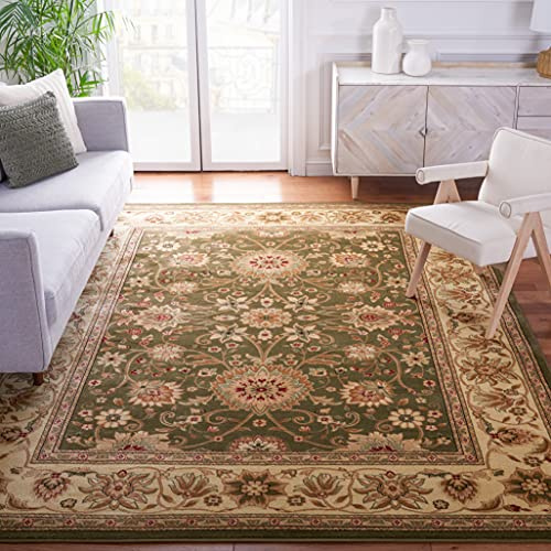 SAFAVIEH Lyndhurst Collection Area Rug - 8' x 10', Sage & Ivory, Traditional Oriental Design, Non-Shedding & Easy Care, Ideal for High Traffic Areas in Living Room, Bedroom (LNH212C)