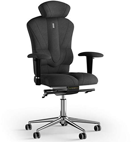 KULIK SYSTEM Ergonomischer Bürostuhl - Komfort & Verstellbarer Stuhl mit Rücken-, Lenden- & Wirbelsäulenstütze |Patentiertes Rücken- & Nackenentlastungsdesign| Victory Azure - Schwarz
