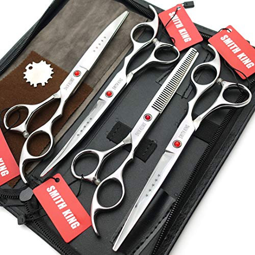 7 Zoll Hundepflege Schere Set Hund gerade Schere & Ausdünnungsschere & gebogene Schere 4Stk Set