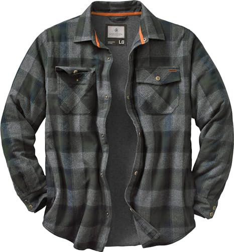 Legendary Whitetails Herren Archer Flannel Thermal Lined Shirt Jacket for Men, Quilted Insulated Work Outerwear Coat Jacke, Balsam Shadow Plaid, 4XL