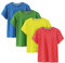 LAPASA Pacco da 4 T-Shirt 100% Cotone Bambini e Ragazzi Unisex Multicolore 4-5 Anni