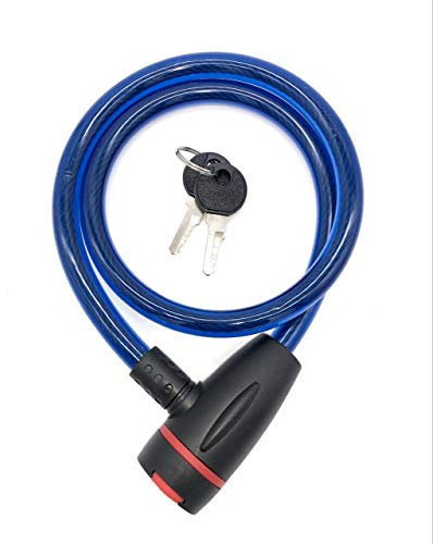 TIJAR Bike Lock Cable, Quality Twisted Steel Cable Covered with Water and Scratch Proof Silicone Coated, Ideal for Bikes, Electric Bike, Skateboards, Strollers and Outdoor Equipment (Blue)