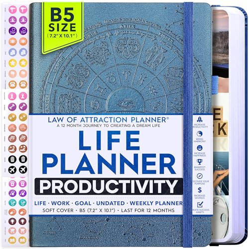 Law of Attraction Lebensplaner – Wochenplaner zur Steigerung der Produktivität und des Glücks – Lebensorganisator, Dankbarkeit und Tagebuch
